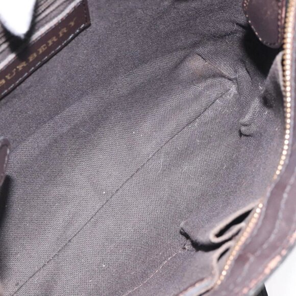 BURBERRY Nova Check Shoulder Bag PVC Beige Gold Auth 118306 - Picture 13 of 16